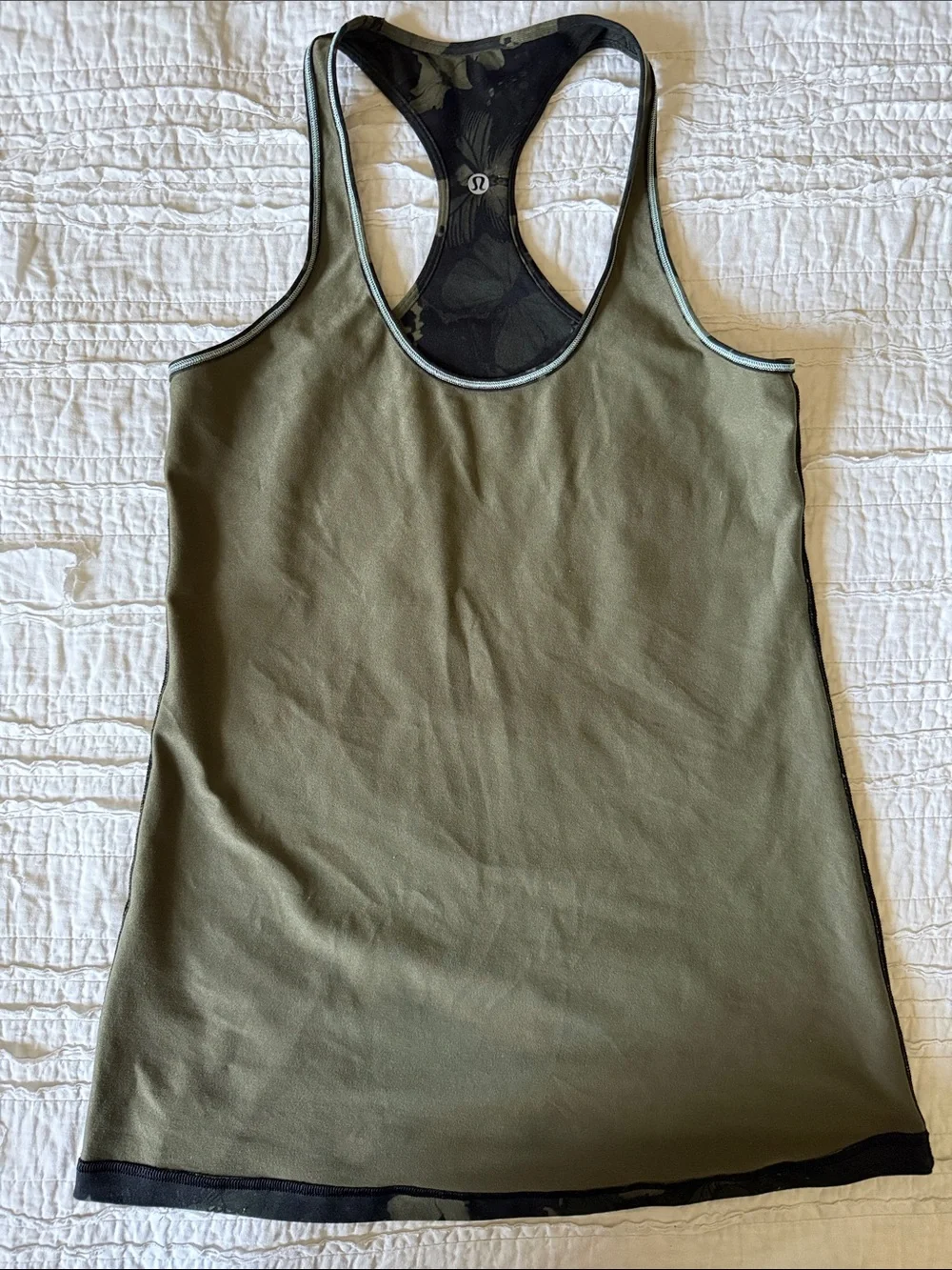 lululemon athletica Women's Black & Olive Butterfly Racerback Tank